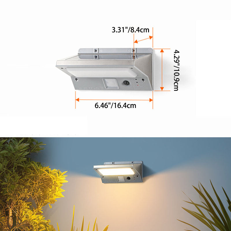 Contemporary Solar LED Wall Sconce - Rectangular