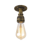 Steampunk Iron and Glass 1-Light Flush Mount Ceiling Light