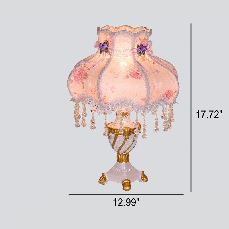 Luxury Lace Resin 1-Light Table Lamp - European Design