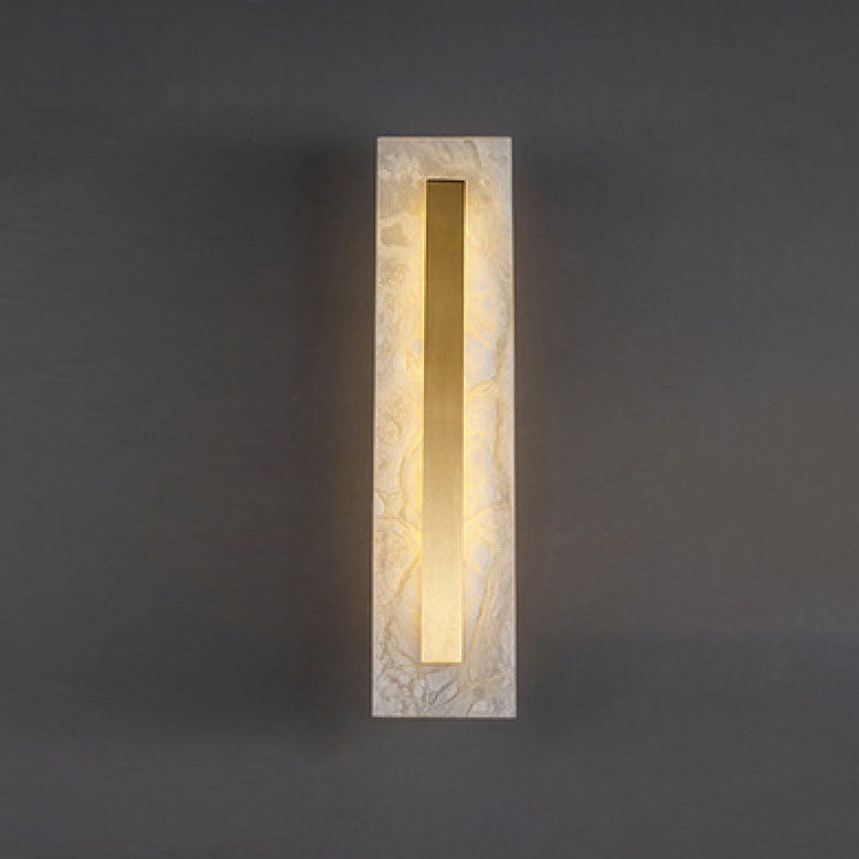 Premium Brass and Marble Oval LED Wall Sconce