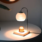 Elegant Solid Wood Spherical Candle Table Lamp - 1-Light Design