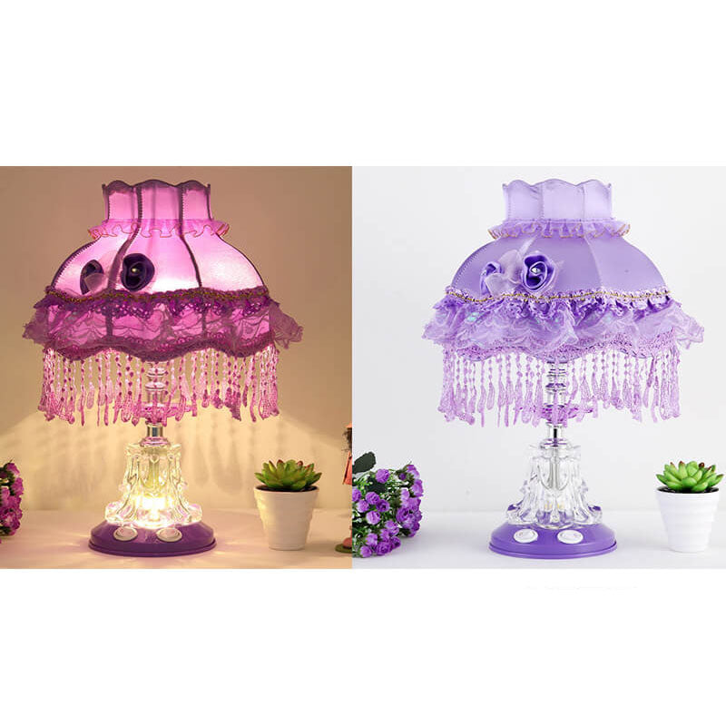 Elegant European Glass Table Lamp - 1-Light Wedding Design