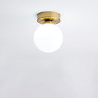 Contemporary Round Glass 1-Light Semi-Flush Mount Ceiling Fixture