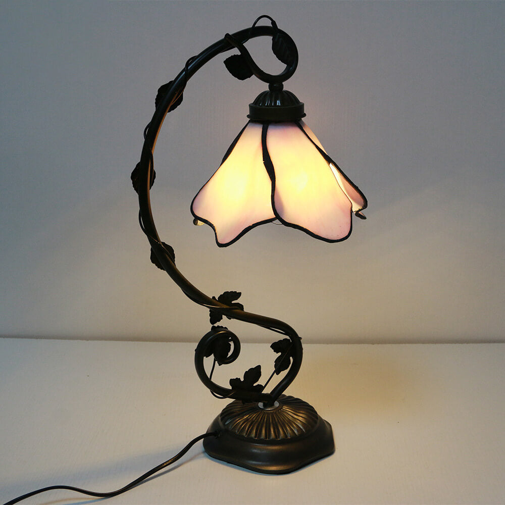 Premium Tiffany-Inspired Flower Petal Resin Stained Glass Table Lamp