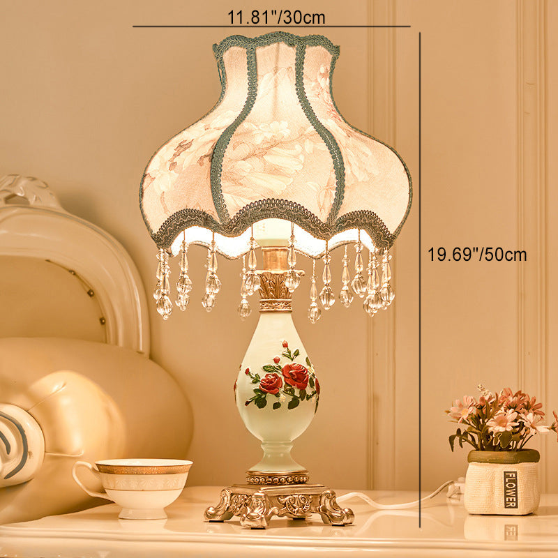 Elegant European Resin Table Lamp - 1-Light Design for Bedroom