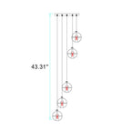 Luxury LED Chandelier with Crystal Orb Shade for Modern Staircases