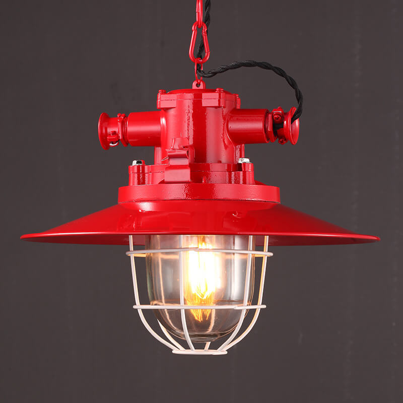 Vintage Industrial Iron Cage 1-Light Pendant Lamp