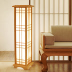 Japanese Wood and Acrylic Rectangular Floor Lamp - 1/2/3 Light Options for Bedroom