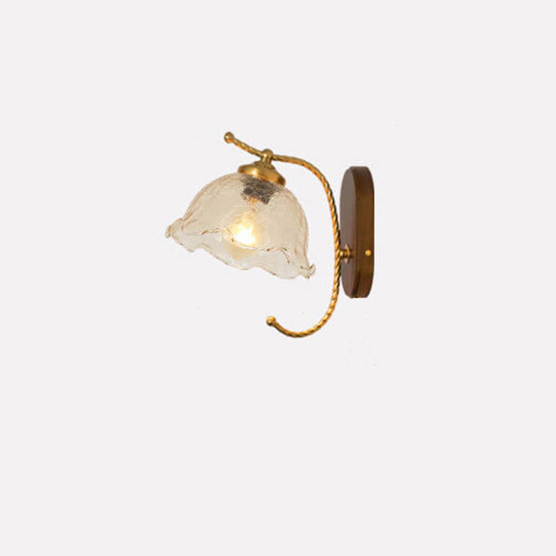 Vintage French Cream Glass Petal Wall Sconce Lamp