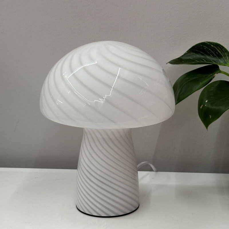 Contemporary Minimalist Glass Mushroom Table Lamp - 1 Light