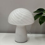 Contemporary Minimalist Glass Mushroom Table Lamp - 1 Light