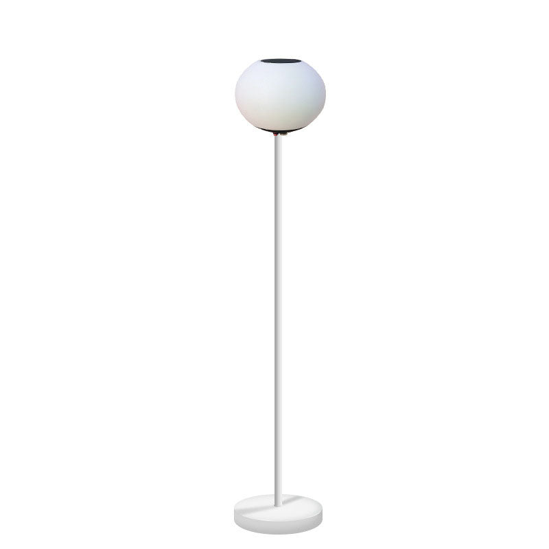 Modern Minimalist Solar LED Outdoor Floor Lamp - Wrought Iron Oval Design