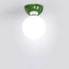 Scandinavian Iron & Glass Semi-Flush Mount Ceiling Light