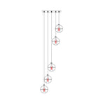 Luxury LED Chandelier with Crystal Orb Shade for Modern Staircases
