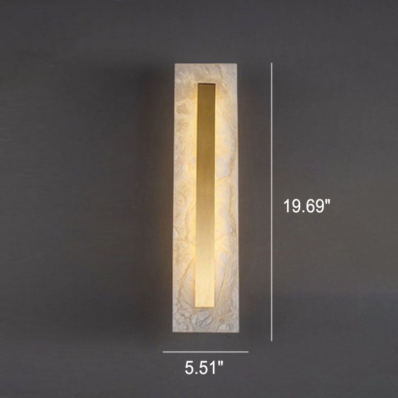 Premium Brass and Marble Oval LED Wall Sconce