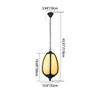 Art Deco Oval Pumpkin Pendant Light - Cast Aluminum