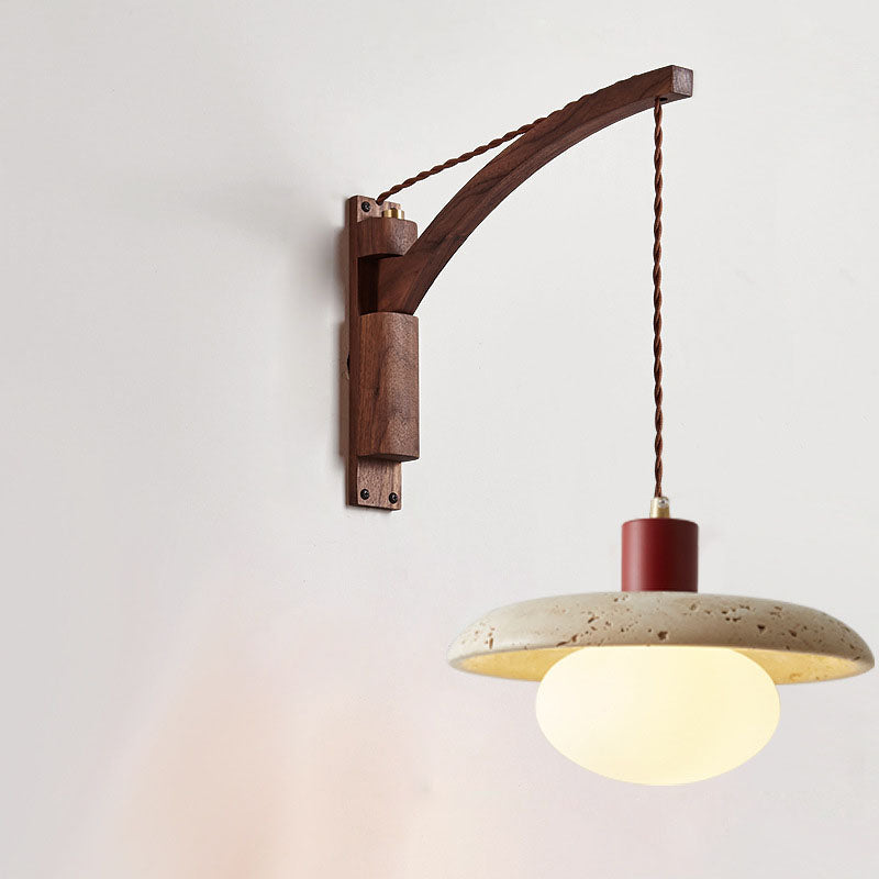 Premium Wabi-Sabi Solid Wood & Glass Wall Sconce Lamp