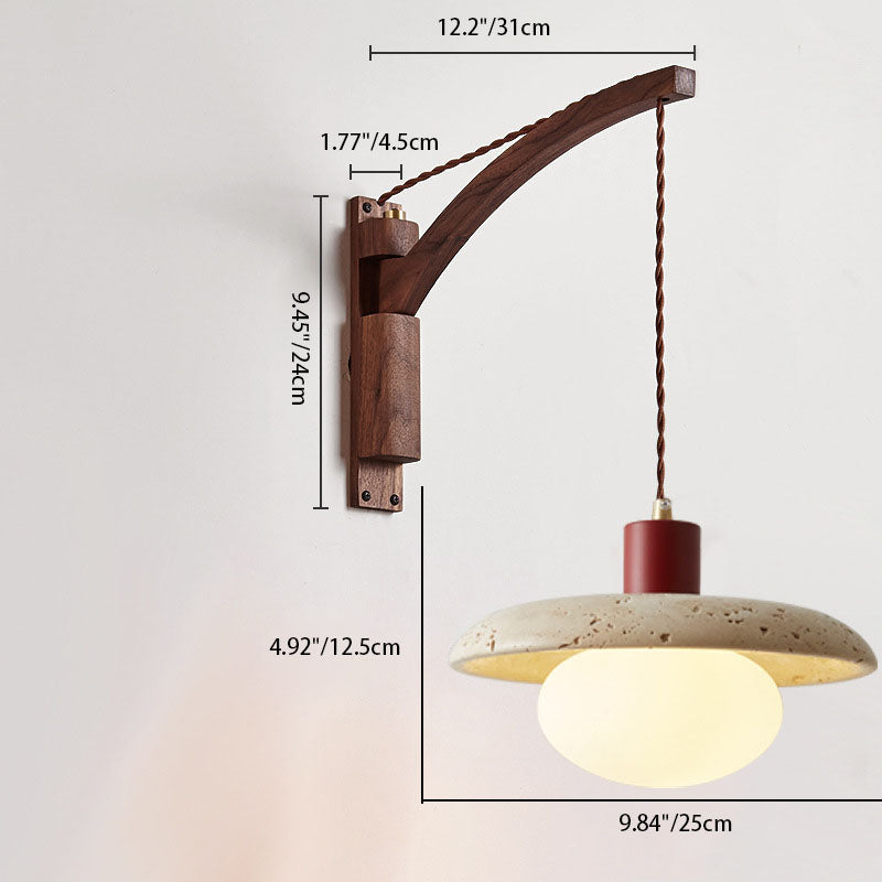 Premium Wabi-Sabi Solid Wood & Glass Wall Sconce Lamp