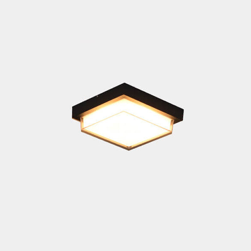 Contemporary Square Aluminum LED Flush Mount Ceiling Light for Outdoor Use