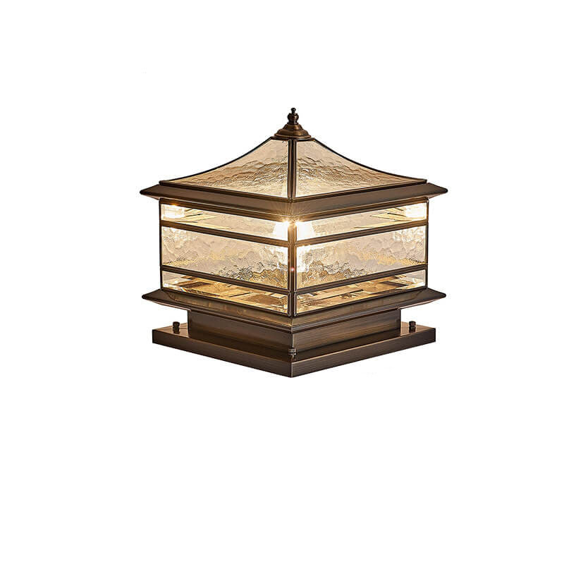 Premium European Brass and Glass Waterproof Square Pillar