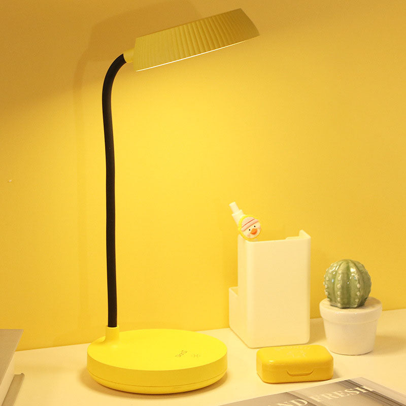 Nordic Minimalist LED Touch Desk Lamp with Eye Protection - Round Plate Design