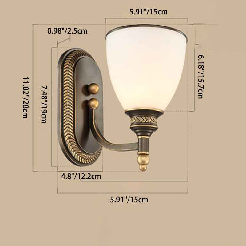 Vintage Round Glass Wall Sconce