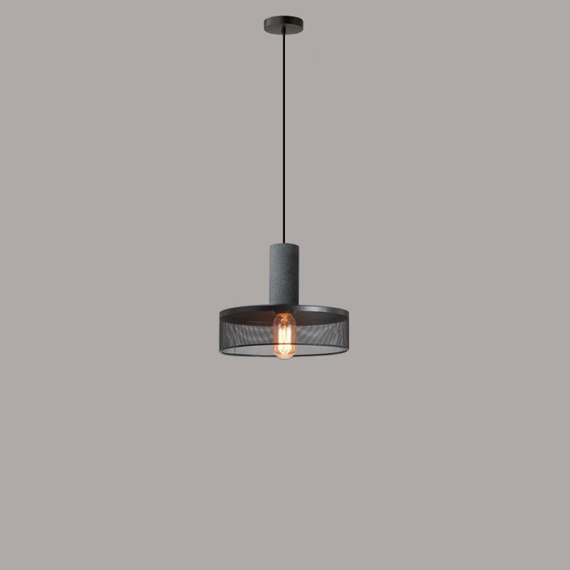 Industrial Tapered Cement Pendant Light - 1-Light Fixture for Living Room