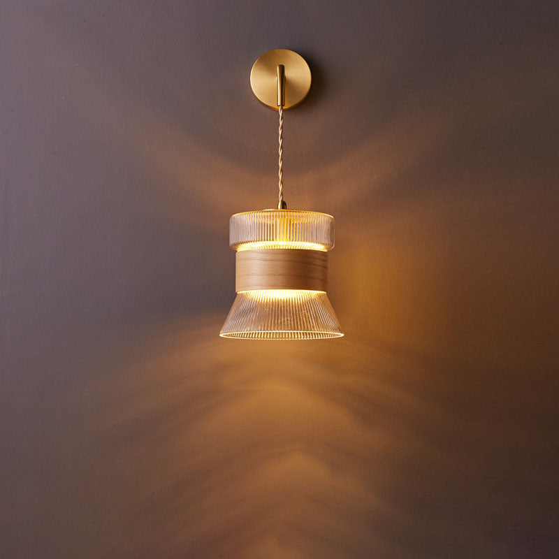 Japanese Walnut & Copper 1-Light Wall Sconce