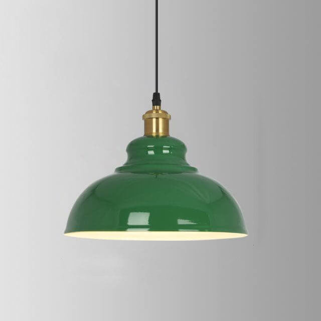 Vintage Green Iron Cone Pendant Light