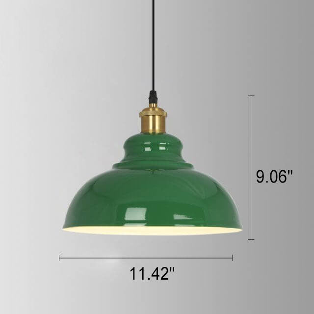 Vintage Green Iron Cone Pendant Light