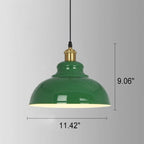 Vintage Green Iron Cone Pendant Light