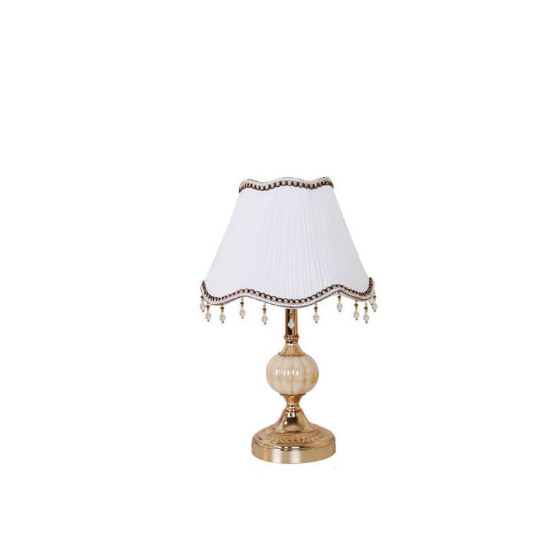 Vintage Floral Glass Table Lamp - European Design, 1-Light