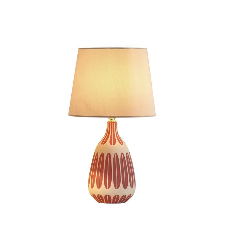 Nordic Vertical Pattern Ceramic Table Lamp - 1 Light