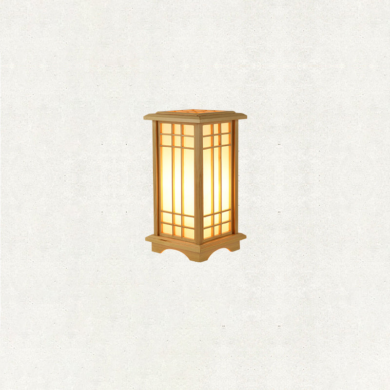 Japanese Wood and Acrylic Rectangular Floor Lamp - 1/2/3 Light Options for Bedroom