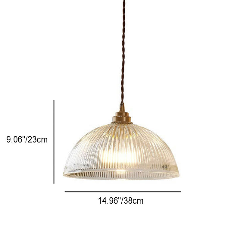 Elegant Clear Glass Dome Pendant Light with Fixture