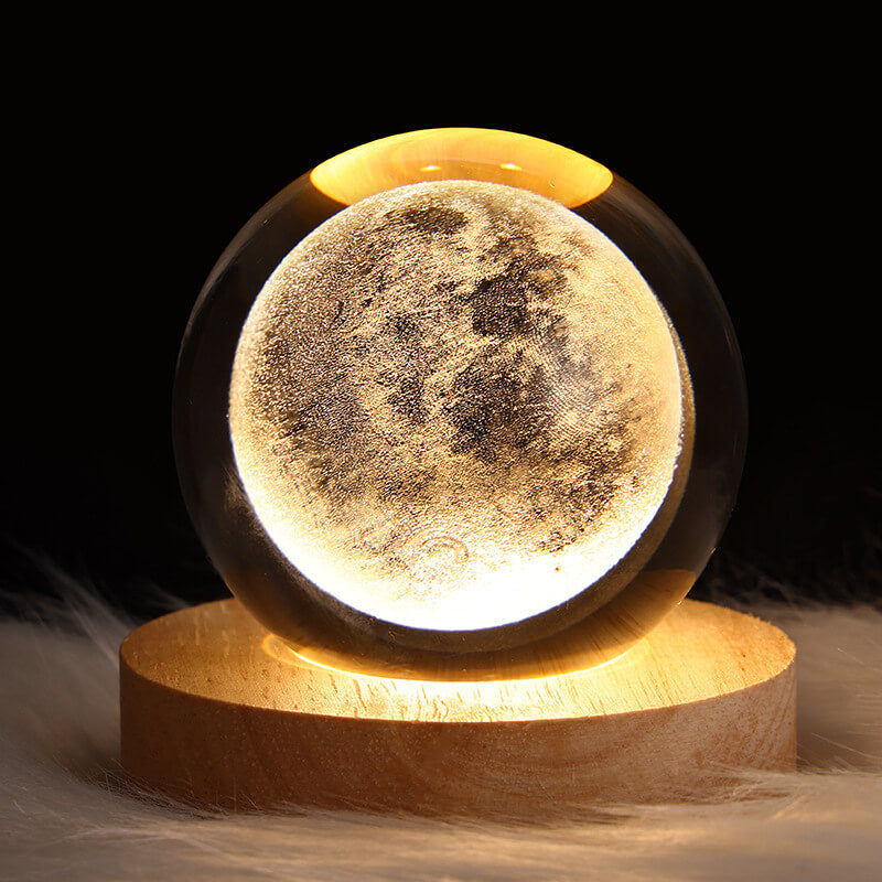 Modern Star System Crystal Ball USB LED Night Light Table Lamp for Bedroom