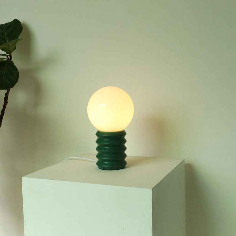 Premium Vintage Orange Glass Table Lamp - 1 Light