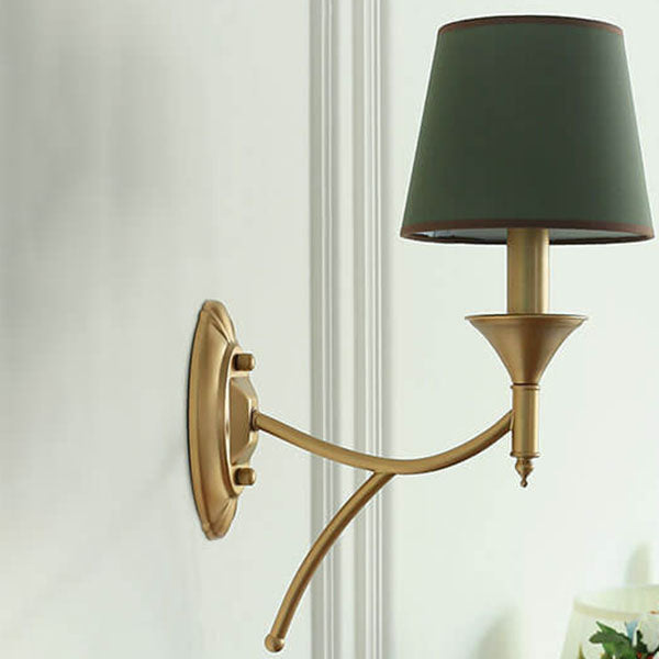 Iron & Fabric Mushroom Wall Sconce