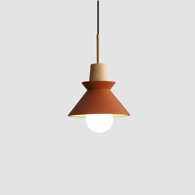 Nordic Minimalist Macaron Wood and Cement Pendant Light - 1 Light