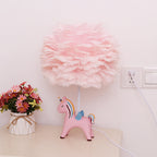 Children's Unicorn Feather Table Lamp - 1-Light Modern Design