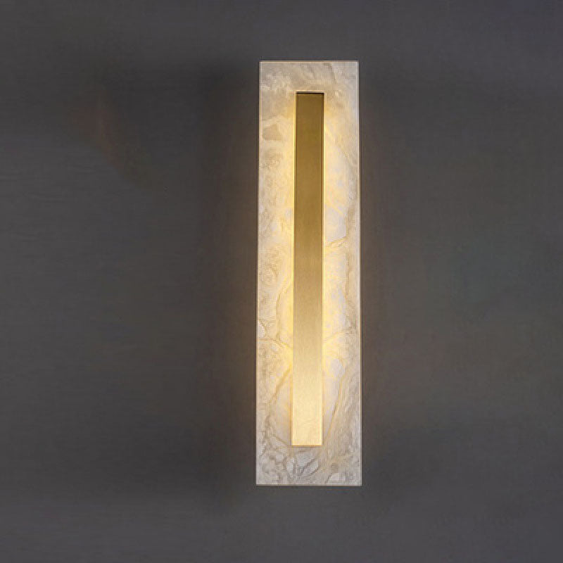 Premium Brass and Marble Oval LED Wall Sconce
