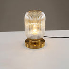 Premium Nordic Striped Oval Glass Table Lamp - 1 Light