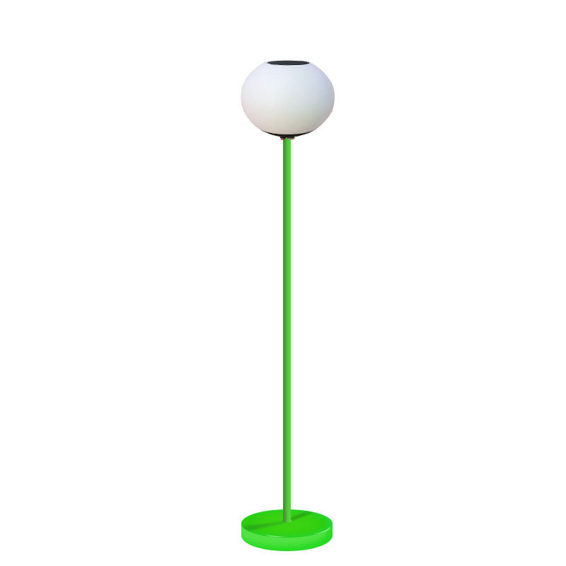 Modern Minimalist Solar LED Outdoor Floor Lamp - Wrought Iron Oval Design