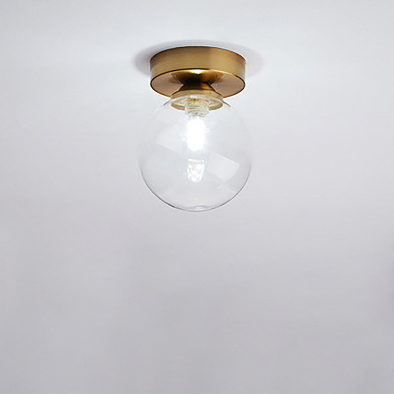 Contemporary Round Glass 1-Light Semi-Flush Mount Ceiling Fixture