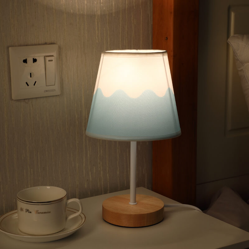 Nordic Vintage Fabric and Wood LED Table Lamp