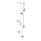 Luxury LED Chandelier with Crystal Orb Shade for Modern Staircases