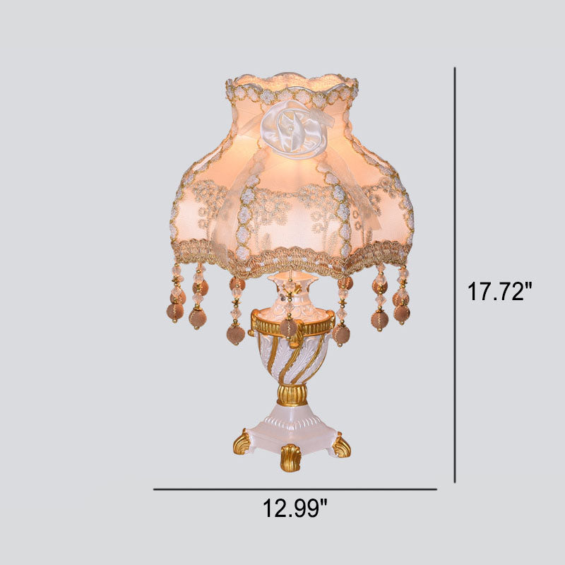 Luxury Lace Resin 1-Light Table Lamp - European Design