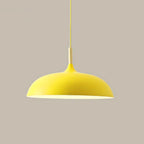 Contemporary Metal & Wood Dome Pendant Light