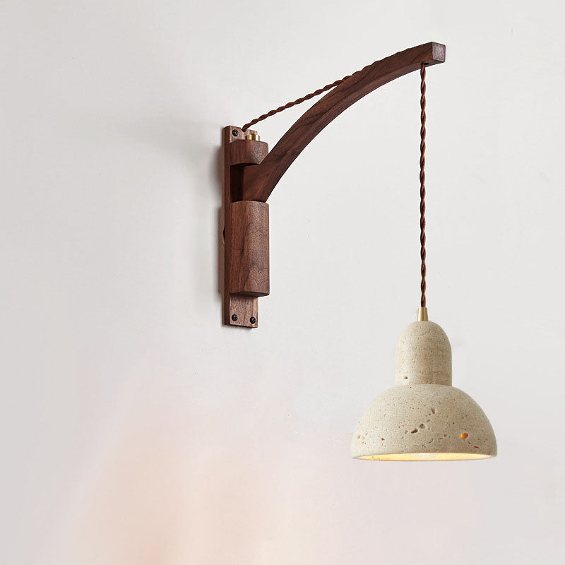 Premium Wabi-Sabi Solid Wood & Glass Wall Sconce Lamp