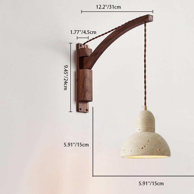 Premium Wabi-Sabi Solid Wood & Glass Wall Sconce Lamp